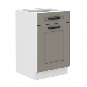 Stehender Küchenschrank mit Schublade und Regal Ponza 50 D 1F 1S BB dampf-, hitze- und spritzwasserbeständiger Schrank