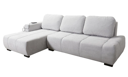 Ecksofa mit Schlaffunktion Sanfte Minze auf der linken Seite Stilvolles Design Ecksofa-Bett, das sich durch seine abgerundete Form auszeichnet