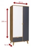 Garderobe Memone 90 cm goldene Eiche / weiß / graphit modernes Design ideale Garderobe für Jugendzimmer oder Diele