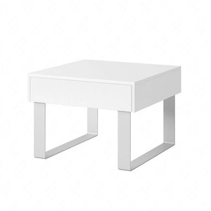 Apulia 63 cm weißer Couchtisch mit Schublade einzigartiges Design einfache Konstruktion auslaufsichere Platte
