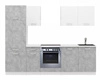 Toni 260 cm weiß / hell Beton Arbeitsplatte Küche Set sieht toll aus in modernen Interieurs