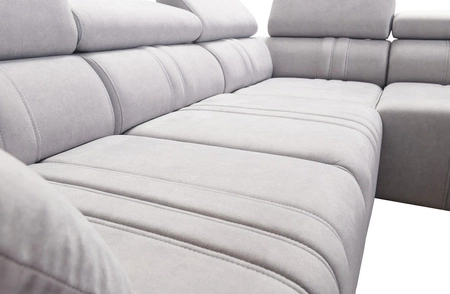 Ecksofa mit Schlaffunktion Castel XI beige rechte Seite bequemes Ecksofa mit Bettzeugablage strapazierfähiger Stoff