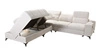 Ecksofa mit Schlaffunktion Penejos IX beige linke Seite stilvolles Ecksofa mit Bettzeugcontainern komfortable verstellbare Kopfstützen