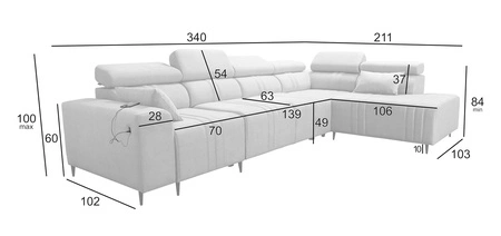 Ecksofa mit Schlaffunktion Castel XI rosa rechte Seite bequemes Ecksofa mit Bettzeugablage strapazierfähiger Stoff