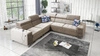 Ecksofa mit Schlaffunktion Hampton III beige links komfortables Ecksofa aus glattem und weichem Samtstoff