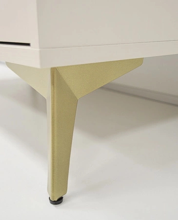 Schubladenkommode Kioto I 84 cm beige modernes Design dezente goldene Griffe Metallsockel ideale Kommode für Wohnzimmer