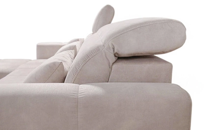 Ecksofa mit Schlaffunktion Laredo grau Esche links komfortables und stilvolles Ecksofa mit Bettzeugcontainer