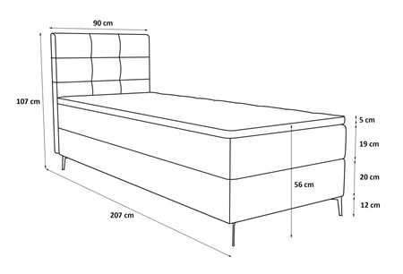 Boxspringbett Irvine 90x200 grün Stilvolles Bett mit Bettzeugablage und hohem Kopfteil besticht durch sein elegantes Design