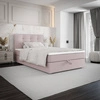 Boxspringbett Flint 120x200 puderrossa im modernen skandinavischen Stil mit gepolstertem Kopfteil Bett mit Staukasten