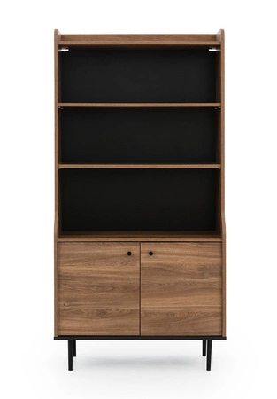 Regal Apallo 80 cm brandy Eiche castello unverwechselbares Design solide auf einem Metallsockel gebogene Linie des Körpers gesetzt