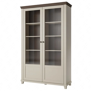Vitrine Evora 126 cm beige / Eiche dunin wird Liebhaber von ausdrucksstarken Interieurs ideal für das Wohnzimmer und Esszimmer begeistern