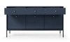 Kommode mit Schubladen Mono 154 cm Dunkelblau Minimalistisches Design stilvoller goldener Griff schlichte Form mit metallischen Elementen
