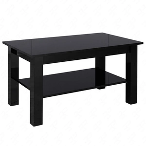 Couchtisch Sedona T27 102 cm schwarz glänzend modernes Möbeldesign Die Kanten des Couchtisches sind mit einem speziellen Furnier versehen