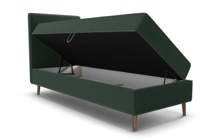 Boxspringbett Totti 90x200 grün stilvolles Bett mit Bettzeug Lagerung dreidimensionalen Stoff mit ausdrucksstarken Streifen