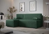 Ecksofa mit Schlaffunktion Brandon grüner linker dreidimensionaler Stoff mit ausdrucksstarken Streifen Bettzeugbehälter