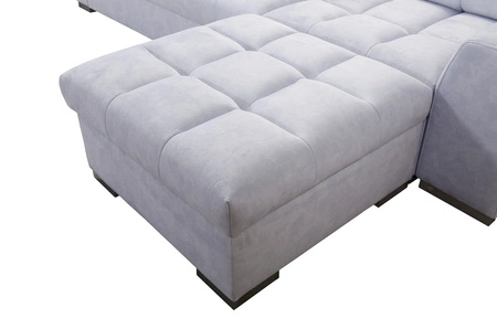 Ecksofa mit Schlaffunktion Luigi XII aschgrau rechtes ein stilvolles Ecksofa für das Wohnzimmer in einer minimalistischen und eleganten Ausführung