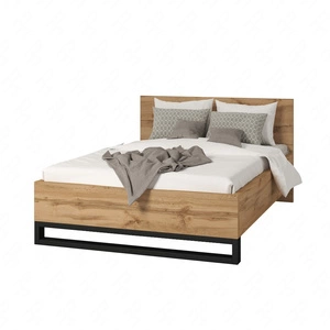 Bett Halle S 140x200 Eiche wotan stilvolles Design stabiles Schlafzimmerbett mit interessantem Design universelle Farben