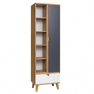 Bücherregal Memone 60 cm goldene Eiche / weiß / graphit ideales Bücherregal für ein Jugend- oder Kinderzimmer im skandinavischen Stil