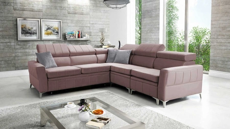 Ecksofa mit Schlaffunktion Rava IV lavendelrosa rechts Samt Komfort bei der täglichen Erholung Behälter für Bettzeug