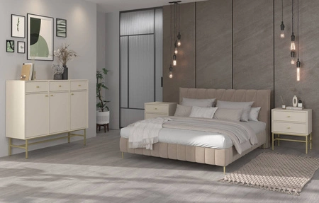 Kommode Kioto III 125 cm beige minimalistische Form ideale Kommode für Schlafzimmer oder Wohnzimmer stabiler Rahmen