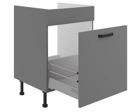 Verdi Spülenschrank mit Schublade Verdi 60 ZL 1S BB feuchtigkeits- und beschädigungsbeständiger Schrank schwarze Metallgriffe