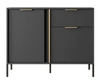 Kommode Golden 103 cm anthrazit modernes Design Goldrandgriff verleiht Eleganz ideale Kommode für modernes Interieur