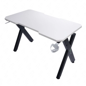 Xeno Gaming-Schreibtisch weiß/schwarz Designer und ergonomischer Schreibtisch stabile Platte mit rutschfester Kohlefaser bezogen