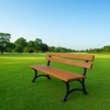Gartenbank 150 cm FIEM-04-LM-150 urban Gusseisen mit Rückenlehne Erlenholz lackiert
