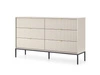 Lovro 154 cm beige Kommode modernes Design wird Liebhaber von ausdrucksstarken Interieurs geriffelte Fronten Metallgriffe begeistern