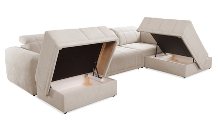 Ecksofa mit Schlaffunktion Cetara VI blau links komfortables und stilvolles Ecksofa mit verschiebbaren Rückenlehnen