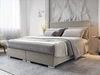 Boxspringbett Fargo 140x200 beige im modernen skandinavischen Stil mit markantem Kopfteil