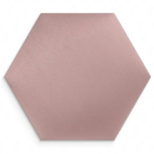 Gepolstertes Paneel Hexagon 40x35 cm rosa stilvolle Wandpaneel Veloursstoff modische Dekoration jedes Interieur