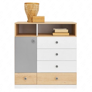 Kommode mit Schubladen Pixel 85 cm Biskuit Eiche / weiß / grau ideal für das Jugendzimmer stilvoll und funktional
