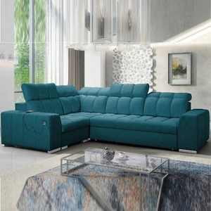 Ecksofa mit Schlaffunktion Luigi II türkis linkes Ecksofa mit Bettkasten für den täglichen Liegekomfort