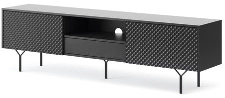 RTV Schrank Adamant 180 cm schwarz graphit modernes Design Originalmöbel mit gefräster Front push to open System für Türen und Schubladen