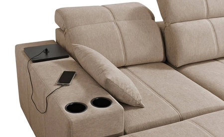 Ecksofa mit Schlaffunktion Tesalia VI beige links modernes und bequemes Ecksofa mit Schiebefunktion der Rückenlehne