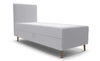 Boxspringbett Totti 80x200 grau Esche stilvolles Bett mit Bettzeug Lagerung dreidimensional gestreiften Stoff
