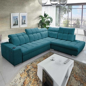 Ecksofa mit Schlaffunktion Luigi VII türkis rechts Komfort-Ecksofa in einer modernen Form
