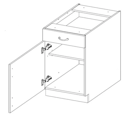 Tilos 50 D 1F 1S BB Küchenschrank mit Schublade und Regal dampf-, hitze- und auslaufsicherer Schrank