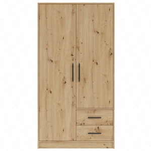 Kleiderschrank Caspe 100 cm Eiche artisan Garderobe modernes Design ABS-Finish und schwarze Griffe