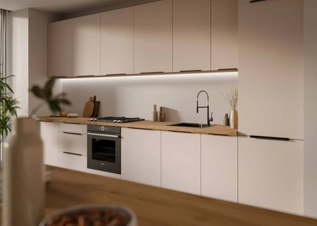 Küchenmöbelset Soela 390 cm perfekte Küchenschränke für moderne Einrichtungen dezente und natürliche Farben