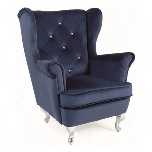 Lili Sessel, marineblau, ideal für Kinderzimmer gesteppte Rückenlehne mit Kristallen besetzt