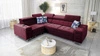 Ecksofa mit Schlaffunktion Hampton II burgundy links stilvolles Ecksofa Bett weicher Samtbezug Stoff