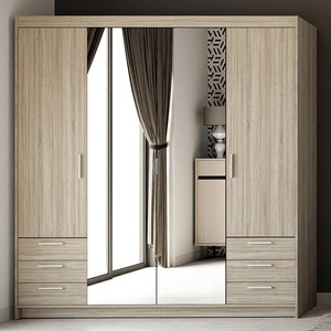 Kleiderschrank Rene 176 cm hell sonoma Eiche stilvolles Design ABS beendet Rand trimmen Kleiderschrank mit Spiegel für Schlafzimmer oder Garderobe Zimmer geräumige Schubladen