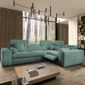 Ecksofa mit Schlaffunktion Viano II Lux patina rechtshändiges Designer-Ecksofa für das Wohnzimmer mit komfortablem ausziehbarem Fußteil