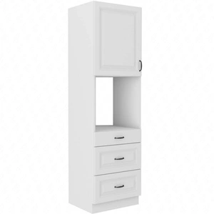 Küchenhochschränke Snow 60 DPS-210 3S 1F schrankfest mit Schubladen für den Backofeneinbau dampf- und hochtemperaturbeständig sowie beständig gegen verschüttete Flüssigkeiten