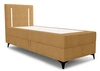 Boxspringbett Norco 80x200 gelb stilvolles Bett mit Bettzeug Lagerung Beleuchtung im Kopfteil fügt eine einzigartige Note
