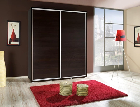 Schiebeschrank Penelope 155 cm kastanie wenge modernes schrankdesign aluminium türführungen und laufsystem