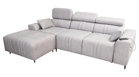 Ecksofa mit Schlaffunktion Castel grau Esche links komfortables und stilvolles Ecksofa mit Bettkasten