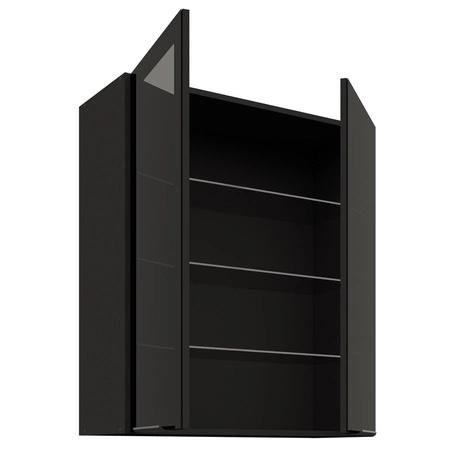 Küchenhängeschrank Schwarz 80 GS-90 2F Metallrand Griffe Schrank resistent gegen Dampf hohe Temperatur und Verschüttungen